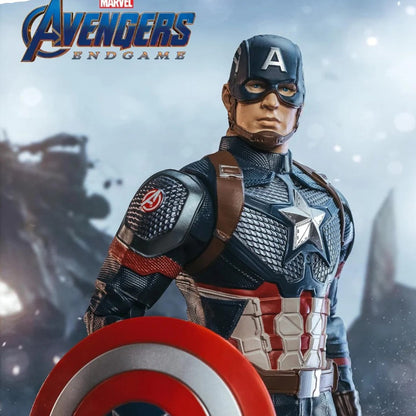 ZD Toys Marvel Avengers Endgame Captain America 14 Inch Action Figure with Shield | Collectible Superhero Toy for Kids & Collectors