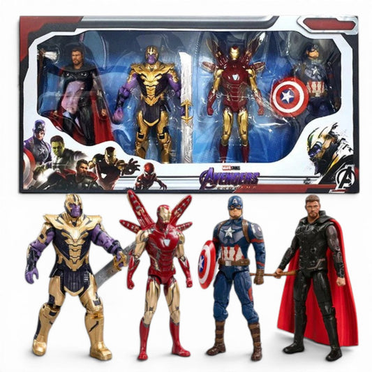 ZD Toys Marvel Avengers Endgame 7 Inch Action Figure Gift Set | Iron Man, Captain America, Thor & Thanos Collectible Figures