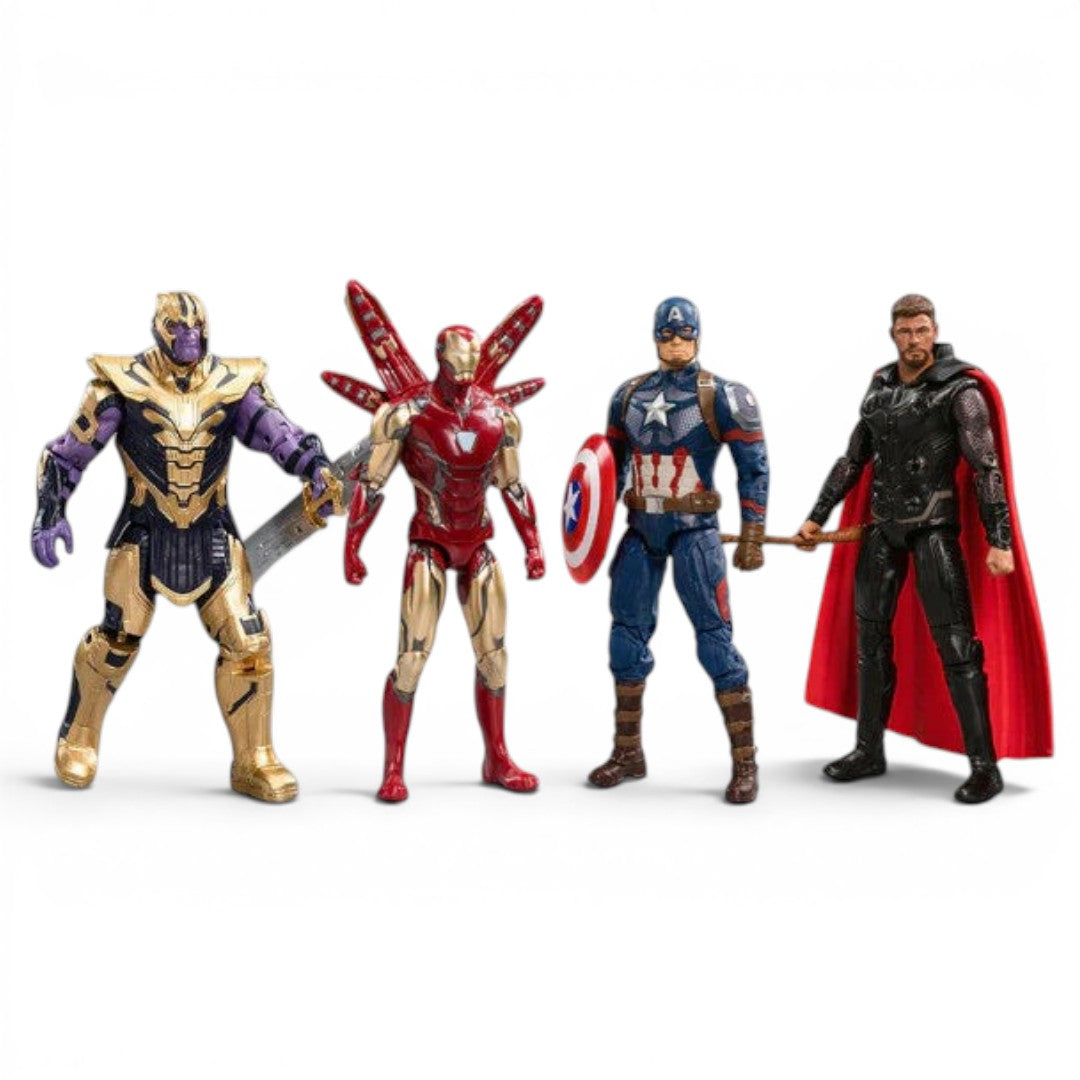 ZD Toys Marvel Avengers Endgame 7 Inch Action Figure Gift Set | Iron Man, Captain America, Thor & Thanos Collectible Figures