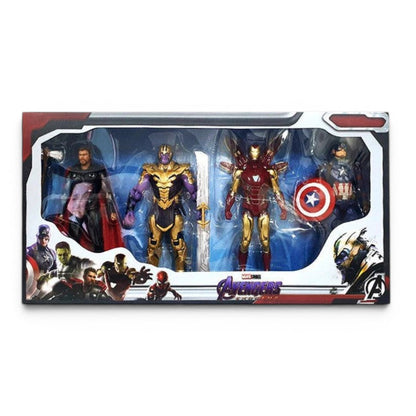ZD Toys Marvel Avengers Endgame 7 Inch Action Figure Gift Set | Iron Man, Captain America, Thor & Thanos Collectible Figures