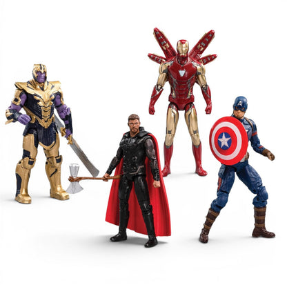 ZD Toys Marvel Avengers Endgame 7 Inch Action Figure Gift Set | Iron Man, Captain America, Thor & Thanos Collectible Figures