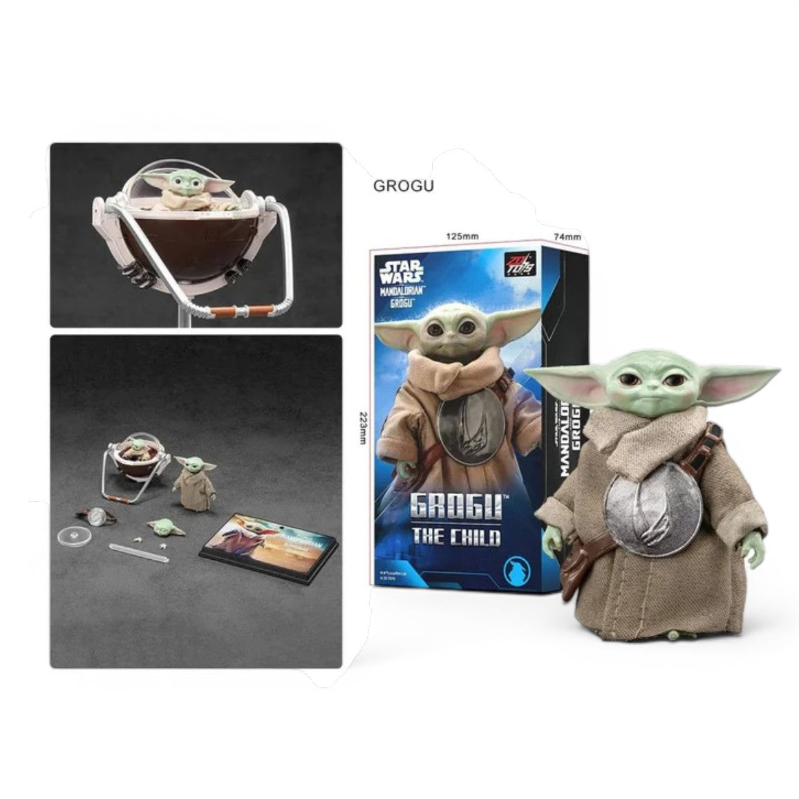 ZD Toys Grogu "The Child" Collectible 1:10 Scale Action Figure | Star Wars: The Mandalorian And The Grogu | Premium Display Figure with Fabric Robe