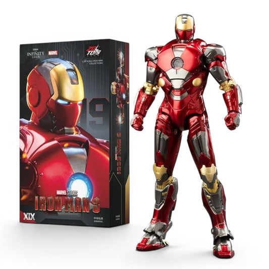 ZD Toys 1:10 Scale Iron Man Mark19 XIX (Tiger) Action Figure (6-7 Inch) | Marvel Studios Iron Man 3 Collectible with Premium Articulation