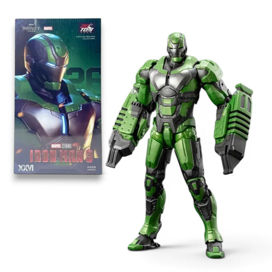 ZD Toys 1:10 Scale Iron Man Mark XXVI (Gamma) Action Figure | Marvel Studios Iron Man 3 Heavy Construction Armor | 7Inch Collectible