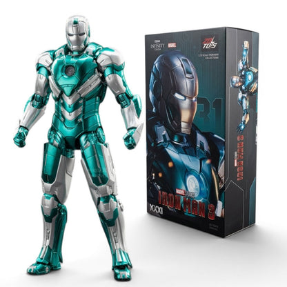 ZD Toys Marvel Studios Iron Man 3 Mark 31 (Piston) | 1:10 Scale 7-Inch Highly Articulated Action Figure