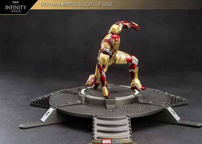 ZD Toys Marvel Studios The Infinity Saga Iron Man Mark 42 Light-Up Base Set 7 Inch| 1:10 Scale Action Figure