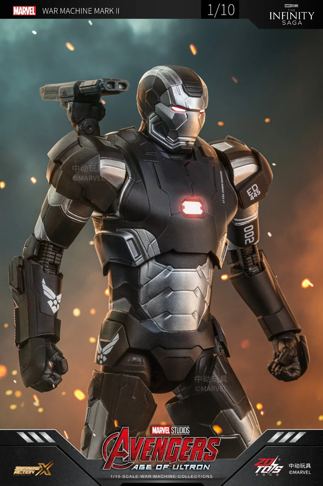 ZD Toys Marvel Avengers: Age of Ultron Iron Man Mark II (MK2) 1/10 Scale Action Figure | 7 Inch Premium Collector Figure with Articulation | Display Collectible