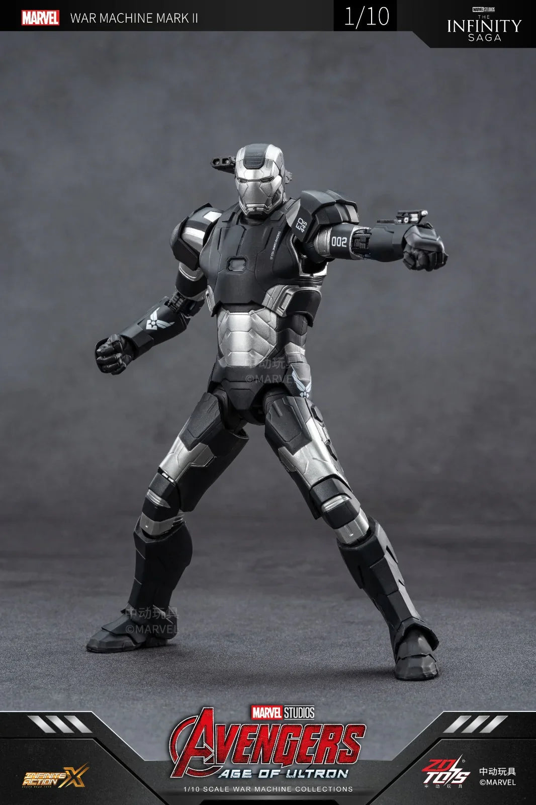 ZD Toys Marvel Avengers: Age of Ultron Iron Man Mark II (MK2) 1/10 Scale Action Figure | 7 Inch Premium Collector Figure with Articulation | Display Collectible